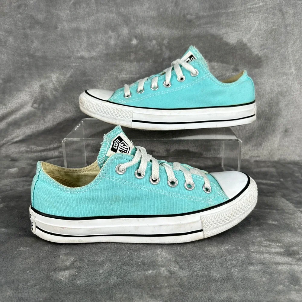 Converse Chuck Taylor All Star Low Top Turquoise Aqua Blue Sneakers W 7 M 5 - Picture 3 of 11